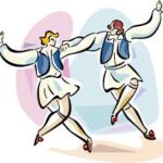 Couple on a beach swing